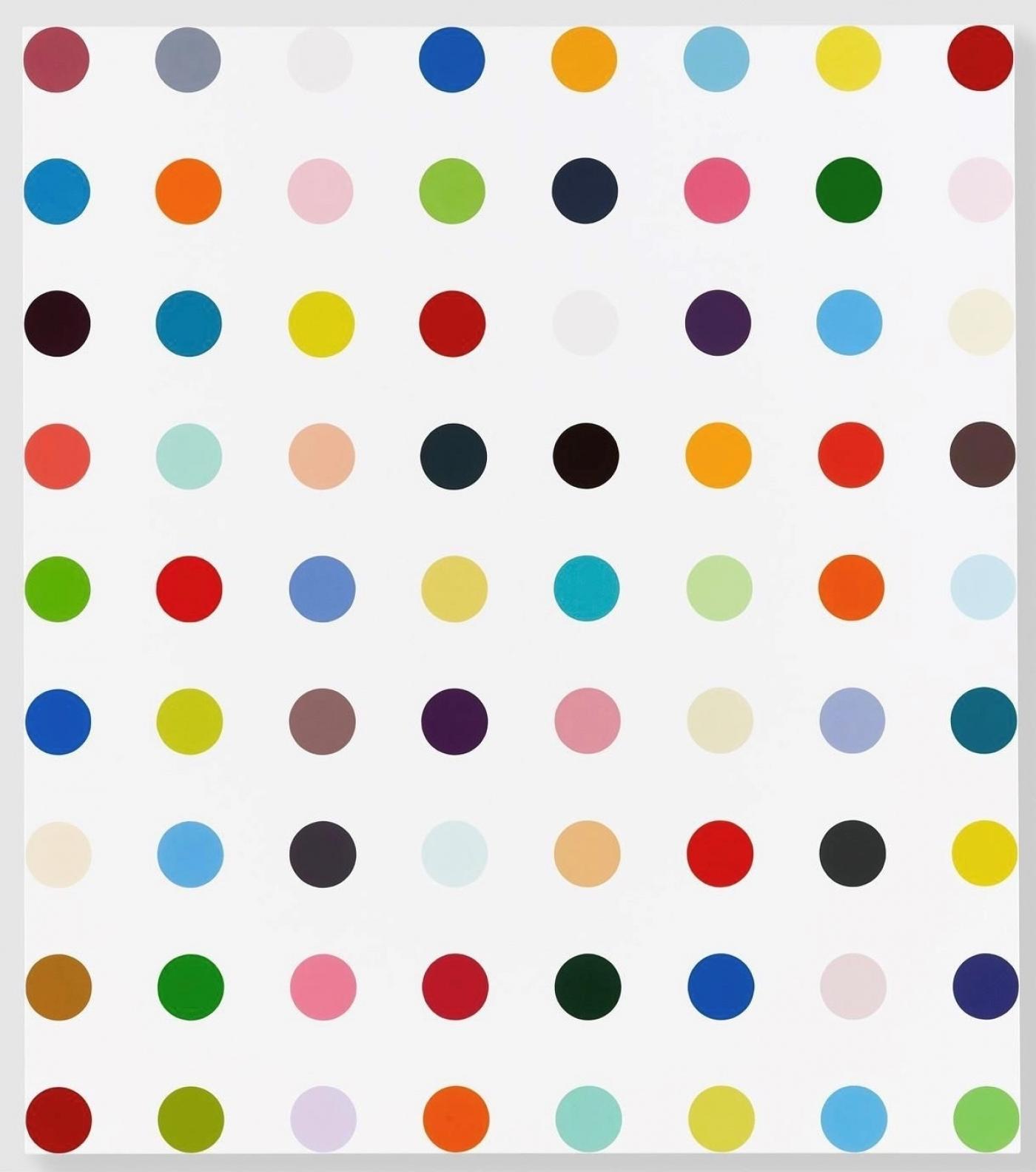 Damien Hirst, "Hygromycin B", 2004-2011, laque sur toile, 172,7 x 152,4 cm.