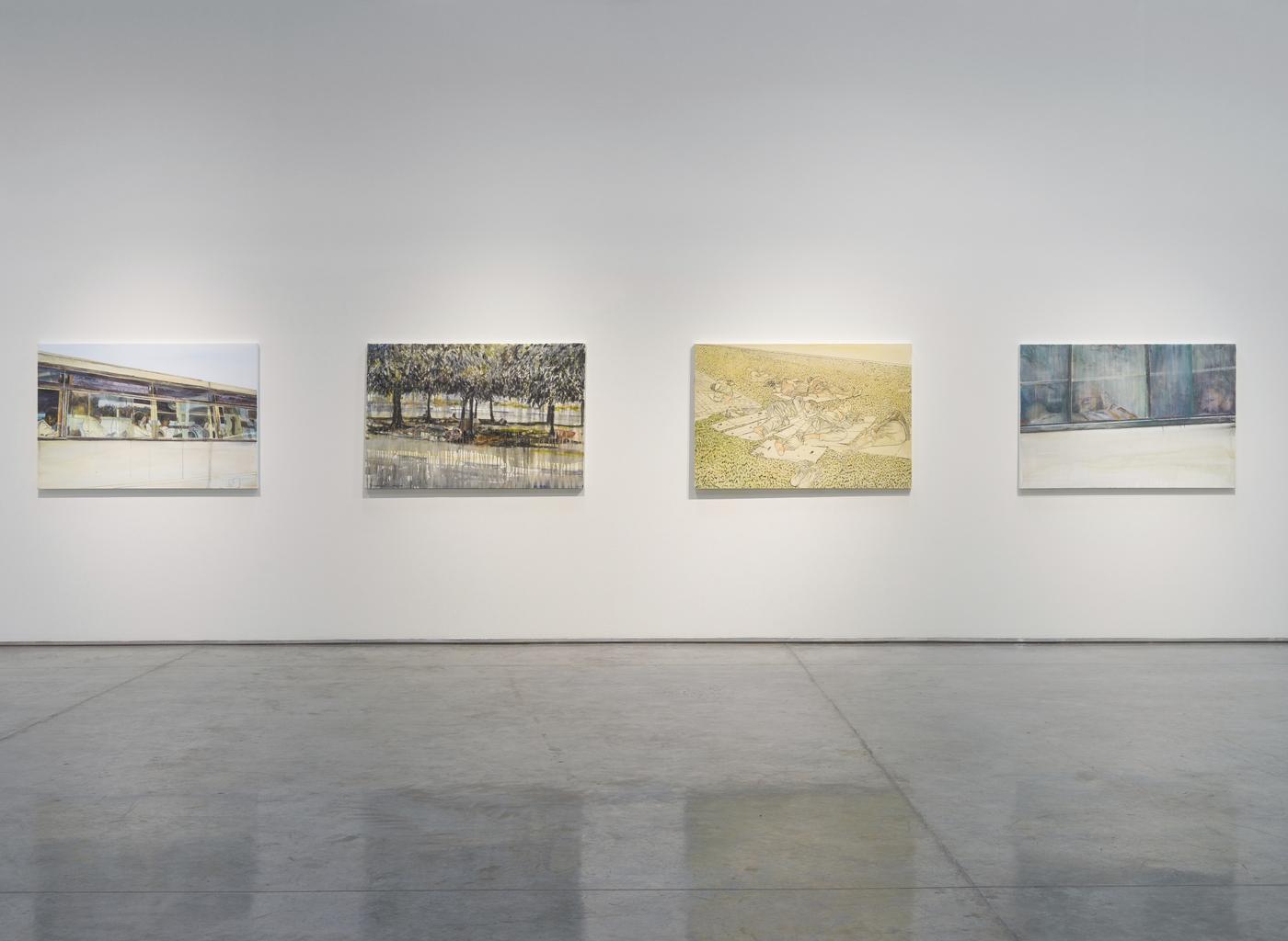 Des œuvres de Mohamed Kazem dans l’exposition « Rest » à Gallery Isabelle à Dubai en 2024.