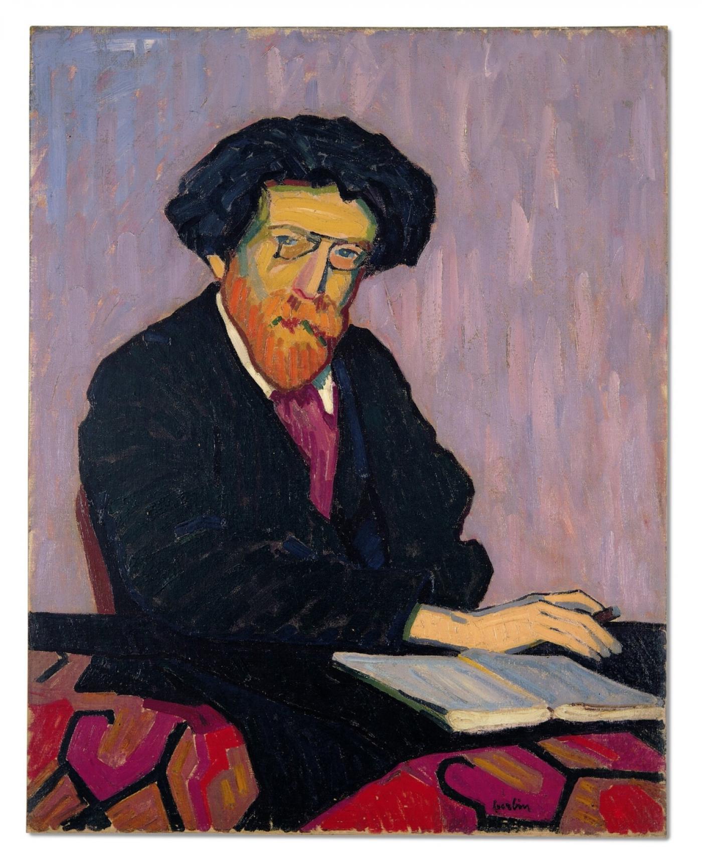 Auguste Herbin, "Portrait d&amp;#039;Eric Muhsam", 1907, huile sur toile, 92 x 73 cm. Collection Lahumière.