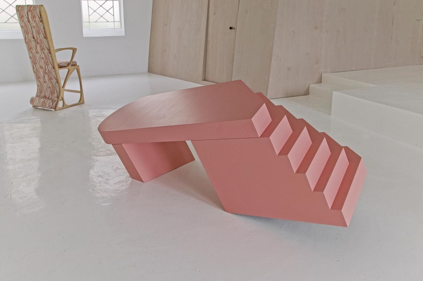 Marc Camille ChaimowiczDesk…on Decline1981MDF, cellulose lacquer217 x 75 x 61cm / 85.4 x 29.5 x 24inInstallation view, Summer’s Song…, Centre d’art contemporain La Synagogue de Delme, France, July 8 – October 28, 2007