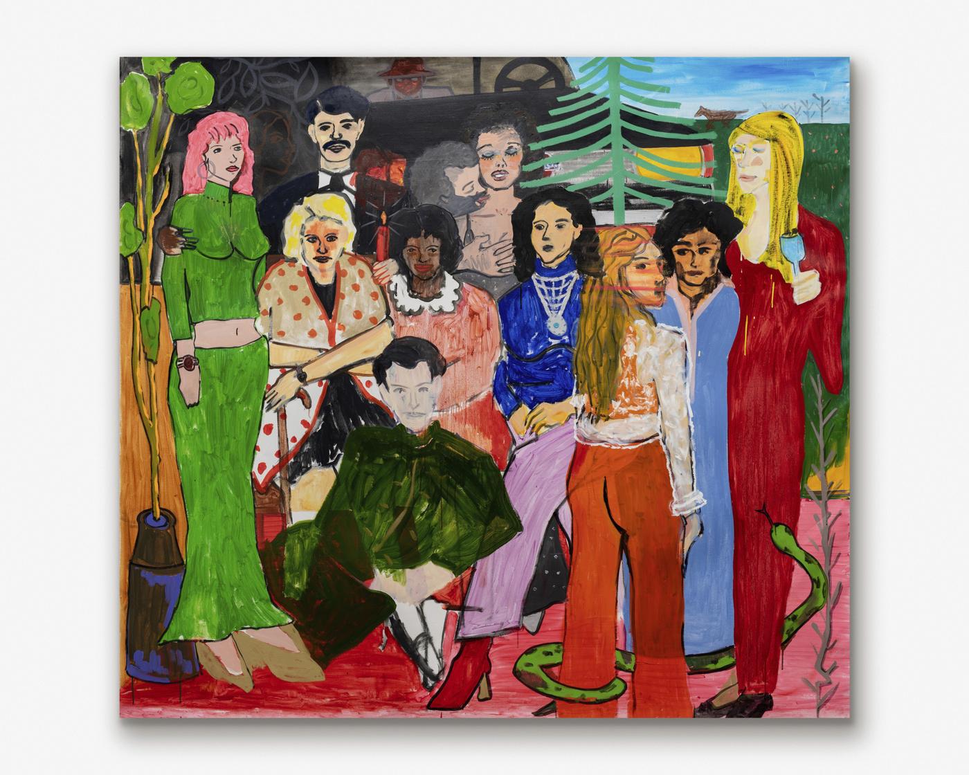 Pablo Linsambarth, La familia, 2024, huile sur toile, 208 x 185 cm.