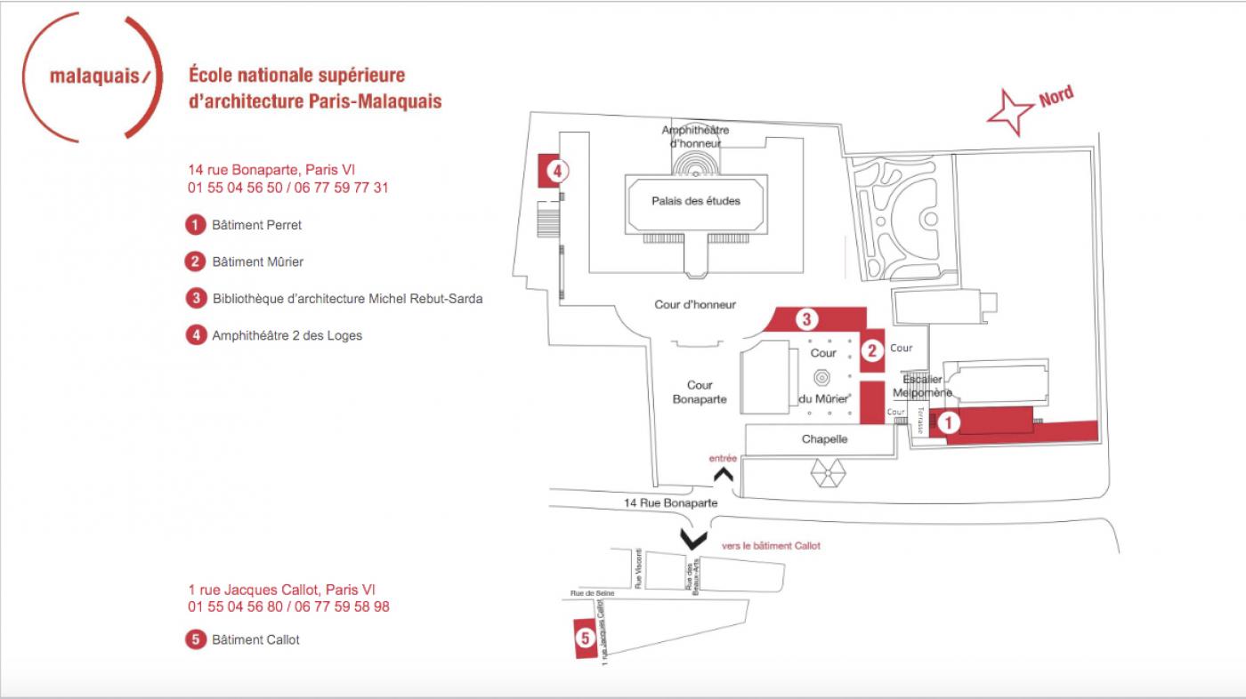 Plan de l&amp;#039;École nationale supérieure d&amp;#039;architecture Paris-Malaquais.