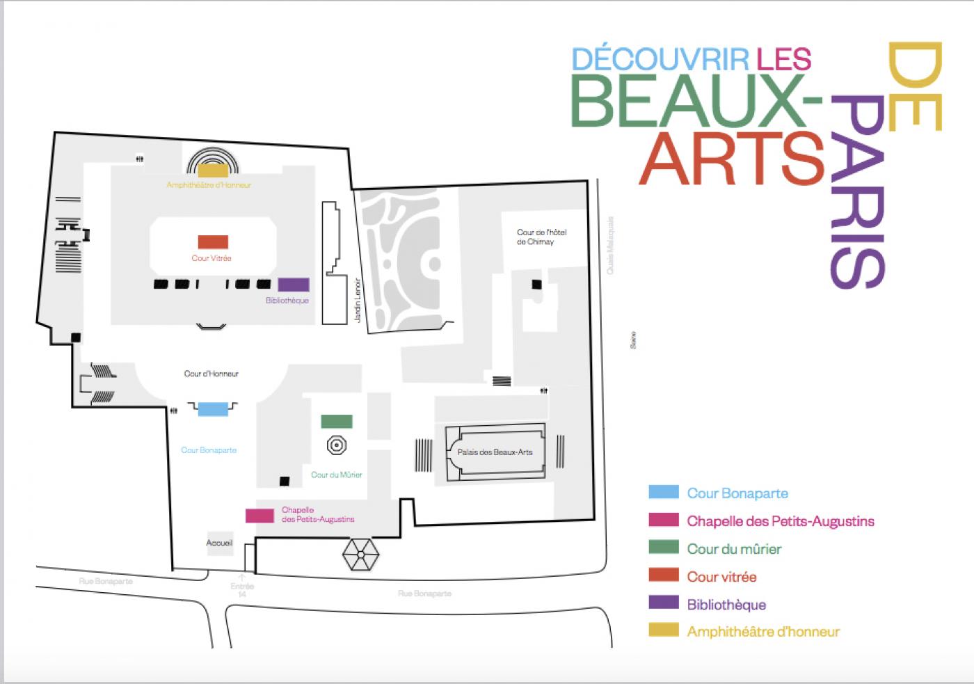 Plan de l&amp;#039;École Nationale Supérieure des Beaux-Arts de Paris.