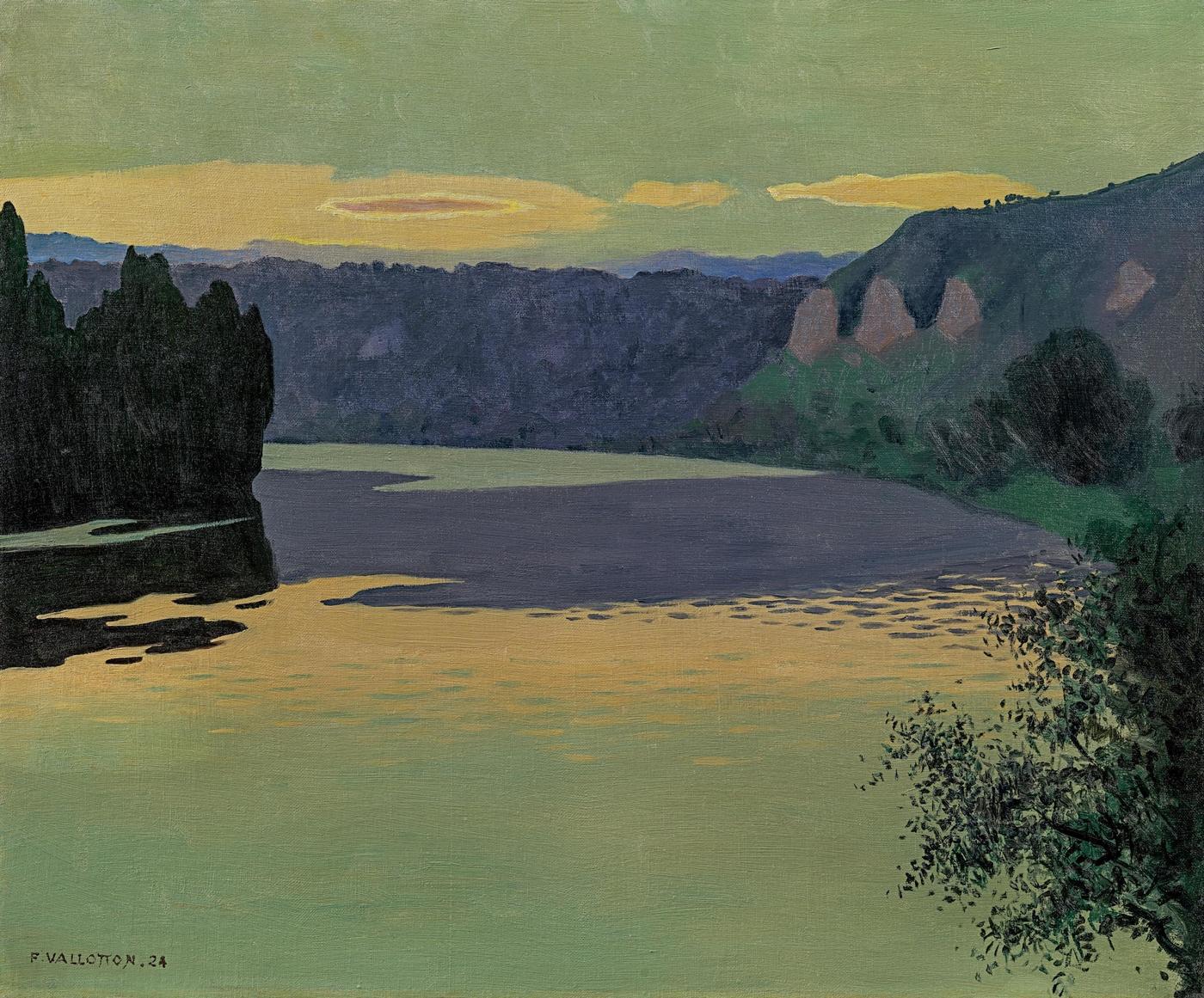 Félix Vallotton, "La Seine aux Andelys, le soir", 1924, huile sur toile, 54,3 x 65,1 cm.Richard Green (Londres)