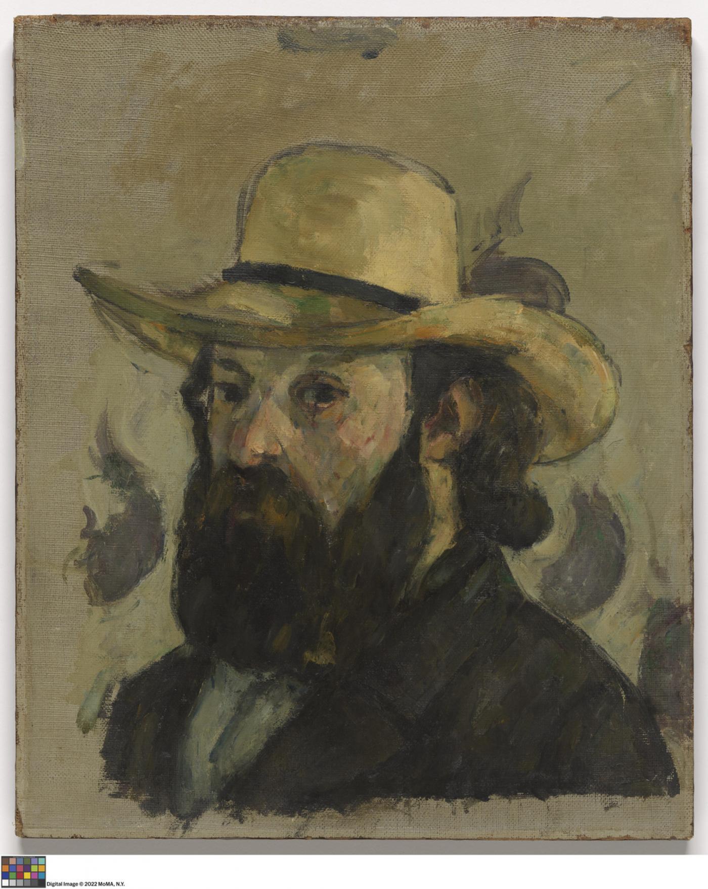 Paul Cézanne, "Portrait de l&amp;#039;artiste au chapeau de paille", 1878-1879, huile sur toile, 34,9 x 28,9 cm.The Museum of Modern Art, New-York.