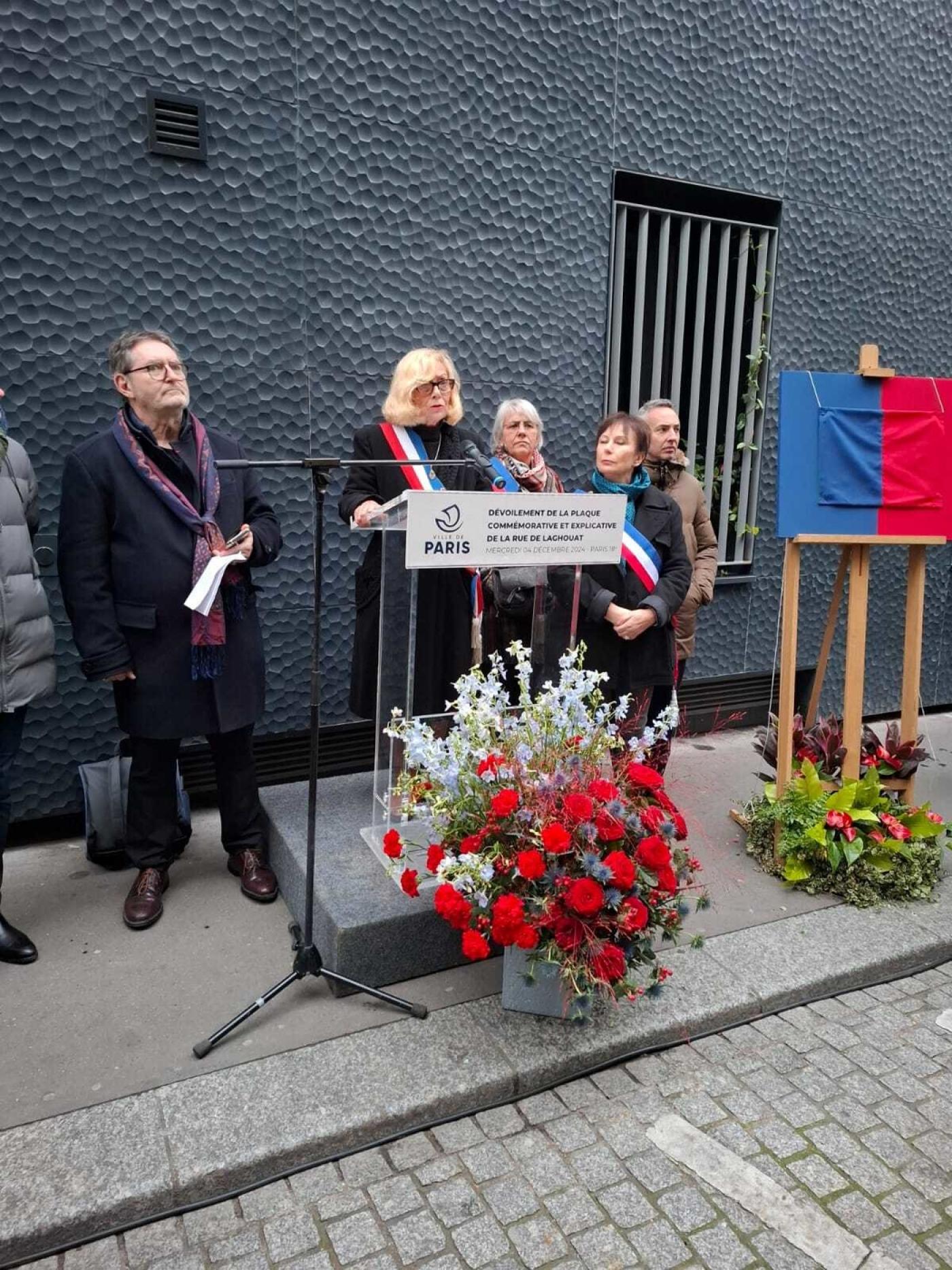 L’inauguration de la rue de Laghouat dans le 18ème arrondissement à Paris le 4 décembre 2024.