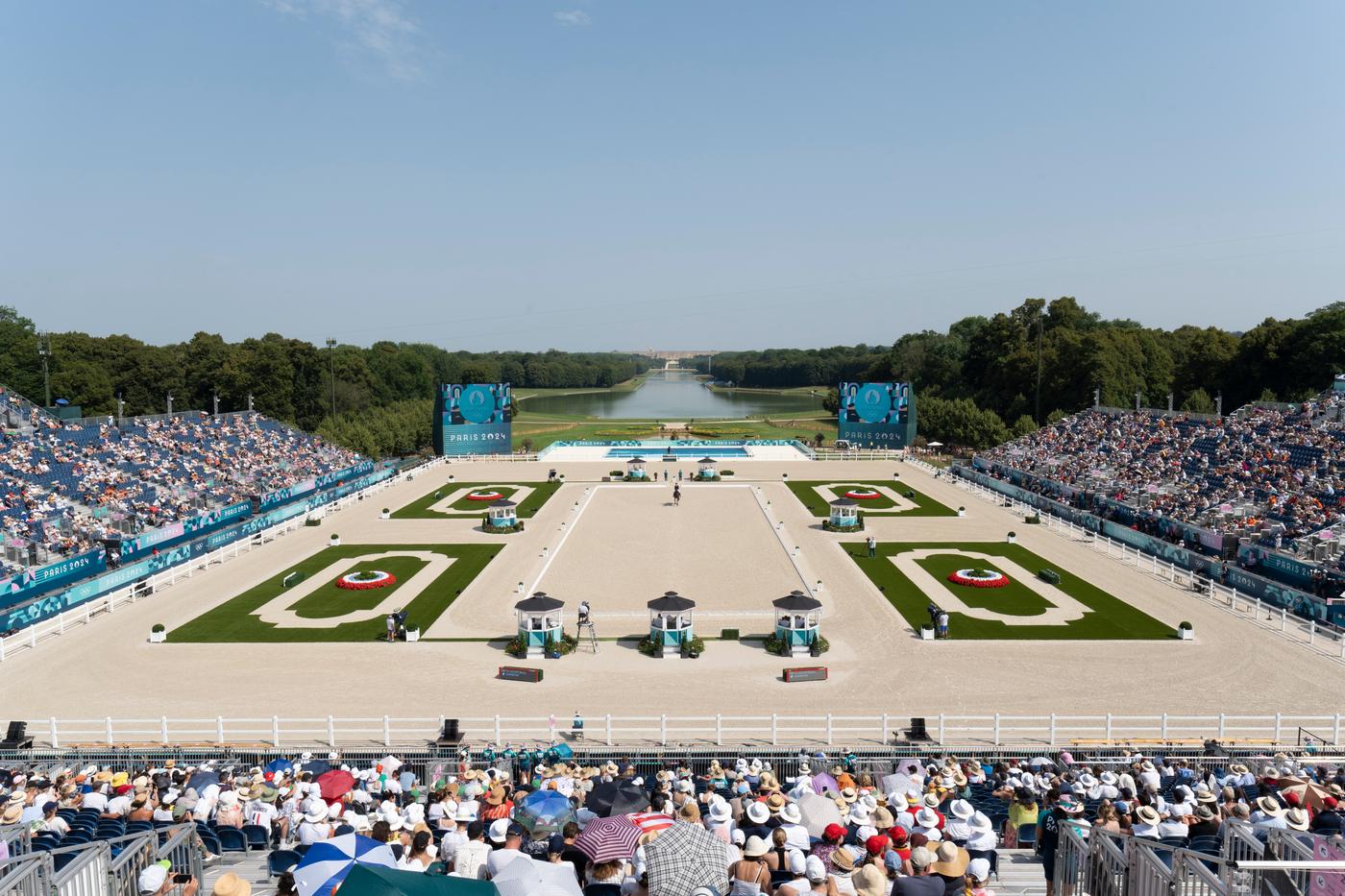 Les épreuves d&amp;#039;équitation des Jeux Olympiques à Versailles.