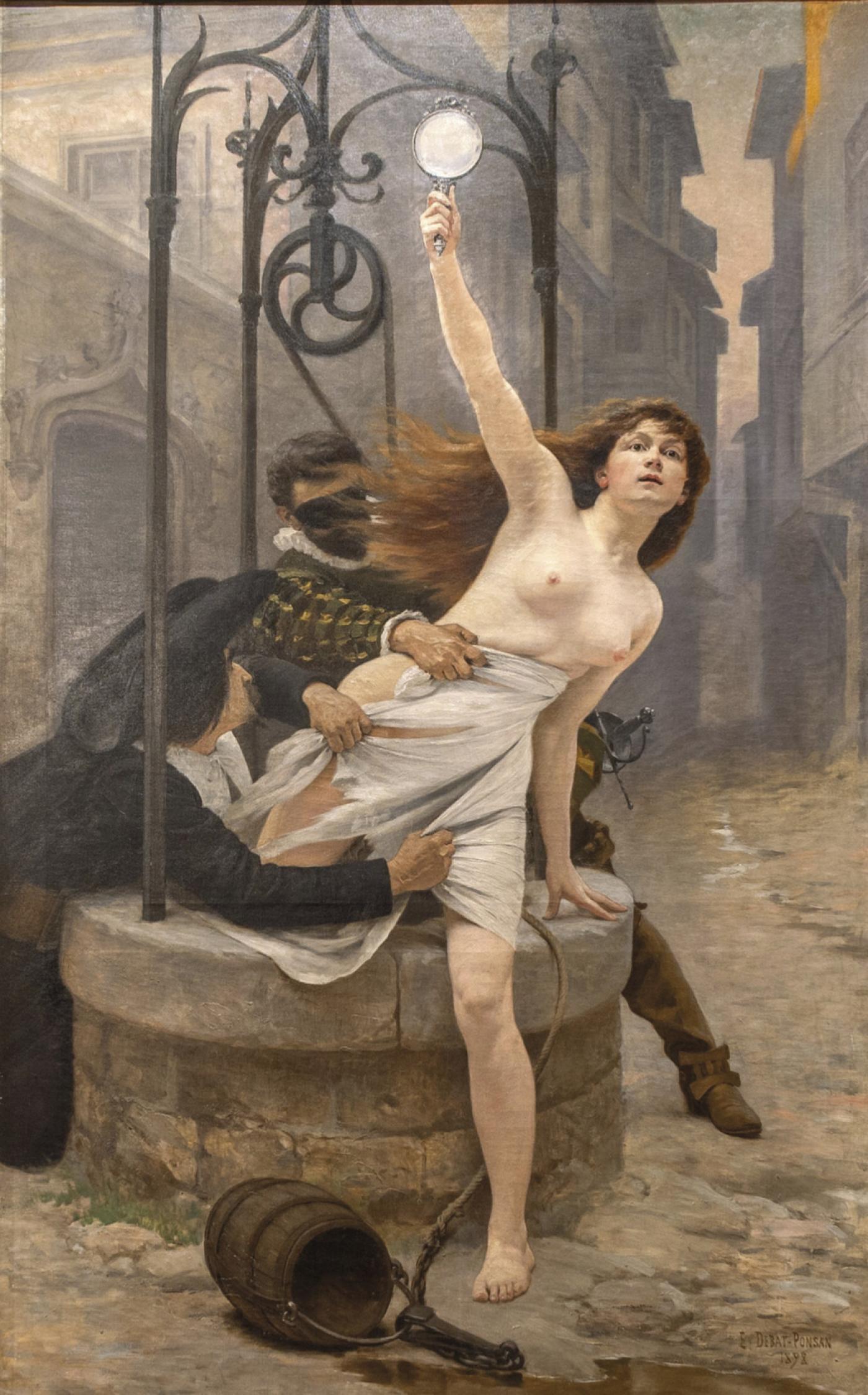 Edouard Debat-Ponsan, Nec mergitur ou La Vérité sortant du puits, 1898, huile sur toile, 240 x 150,5 cm.