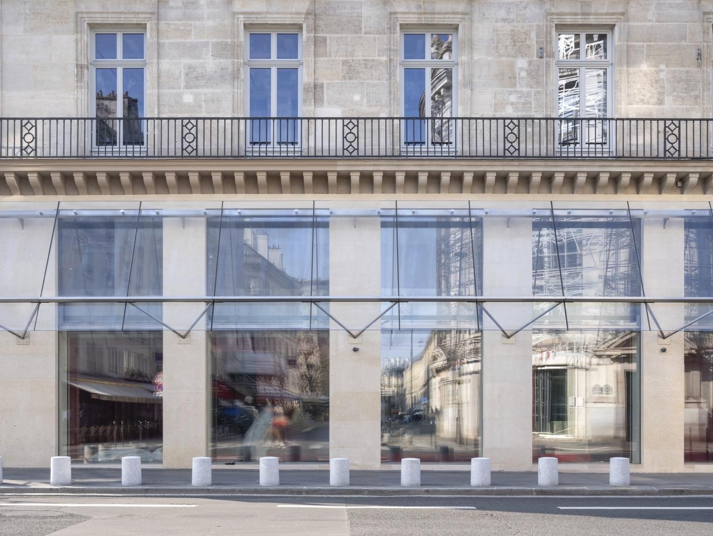 Vue du chantier des futurs espaces de la Fondation Cartier pour l’art contemporain, Place duPalais-Royal, Paris, mars 2025.