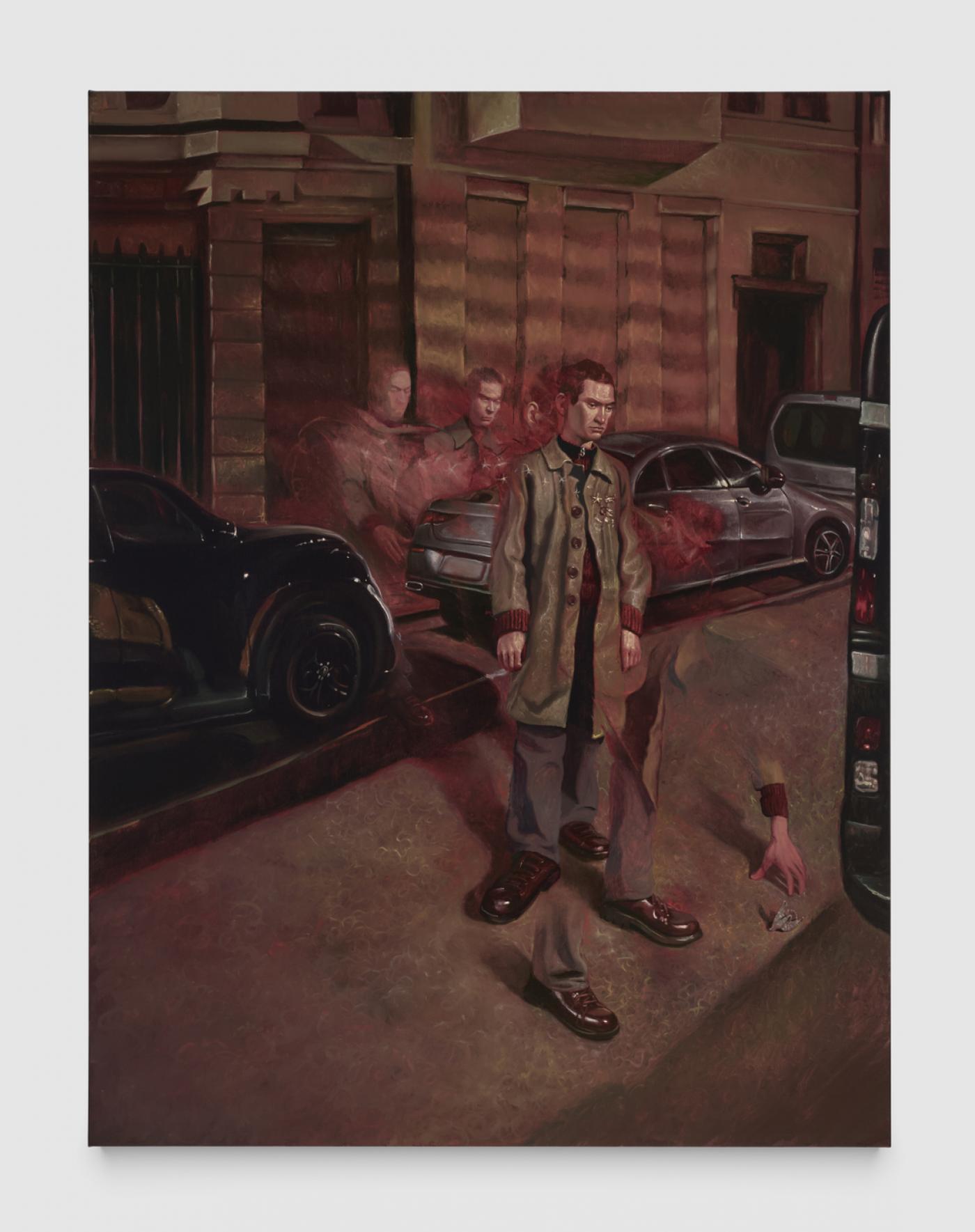 Bendt Eyckermans, "Emblems lost", 2025, huile sur toile de lin, 175 x 133 cm.
