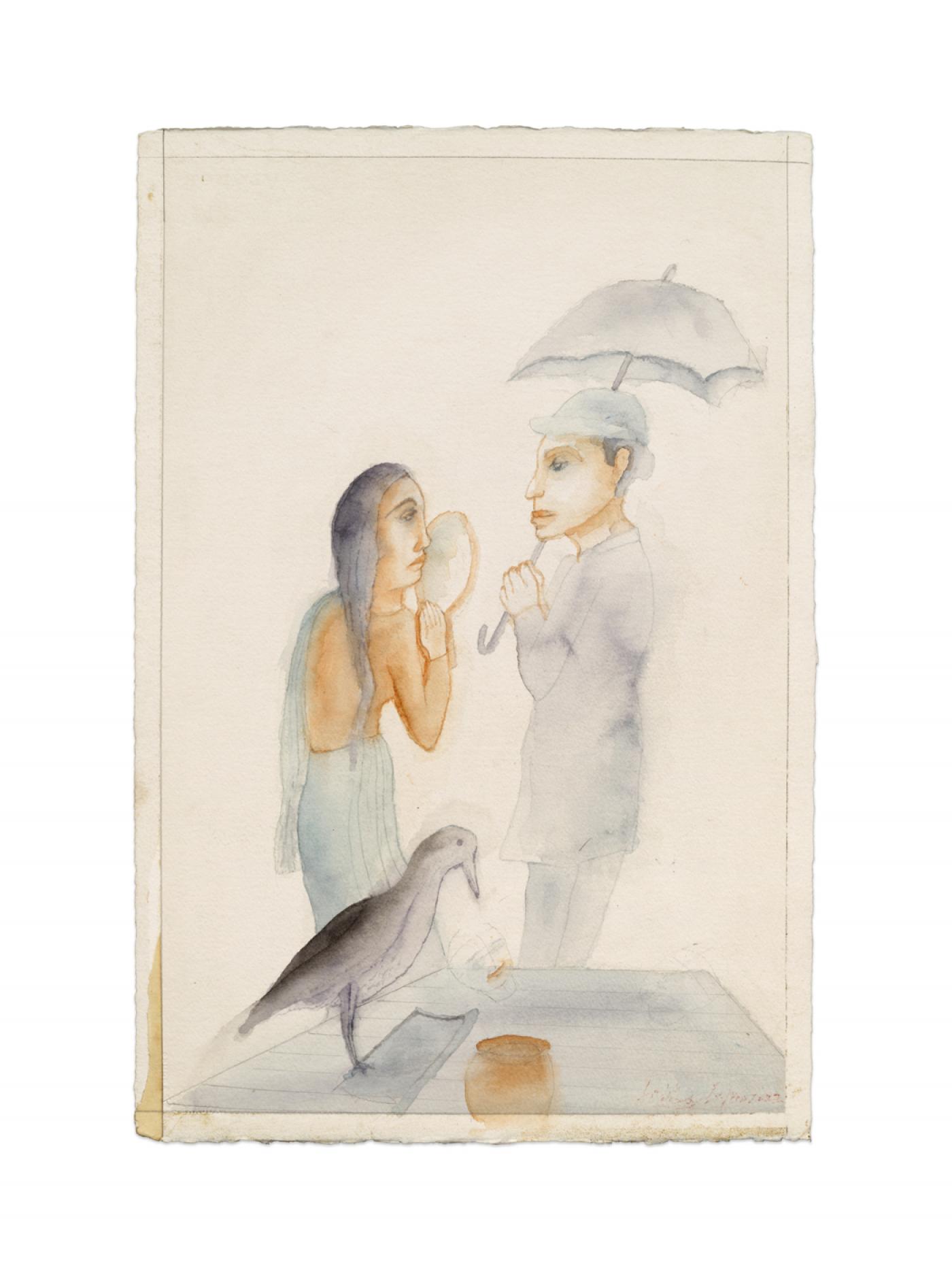 Lalitha Lajmi, "Sans titre", 2022, aquarelle sur papier, 57,5 x 38,3 cm