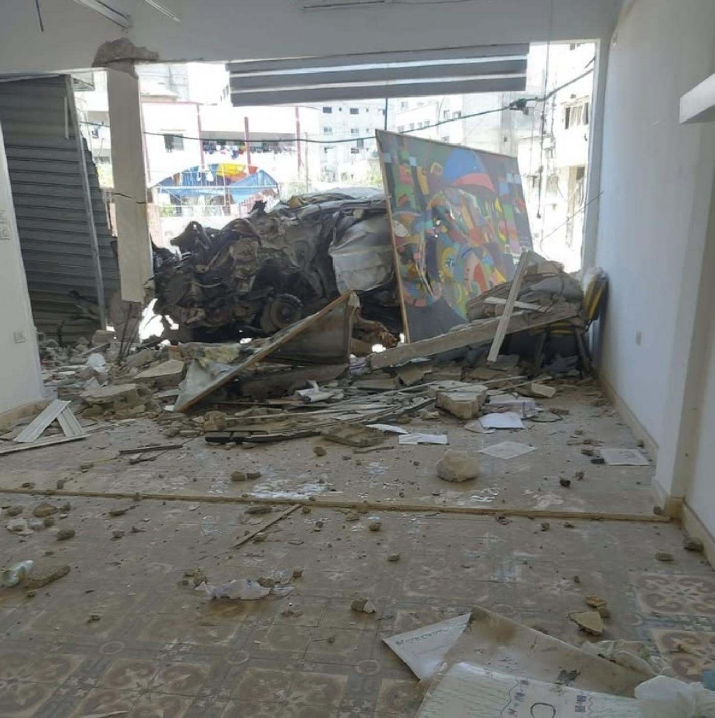 La galerie Eltiqa détruite à Gaza en juillet 2024.