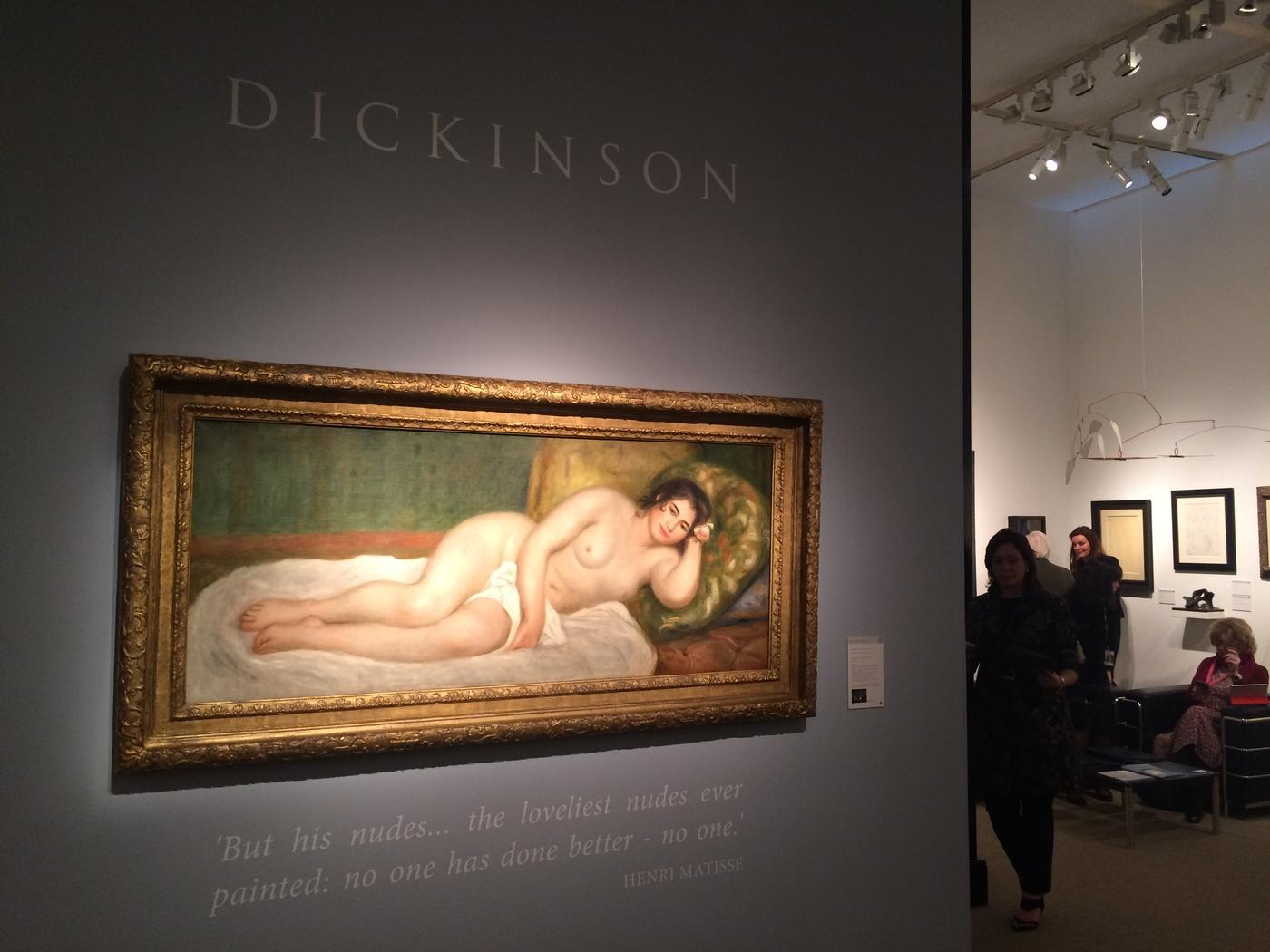 Grand Nu de Renoir, présenté sur le stand de Dickinson (Londres) à la Tefaf 2019.