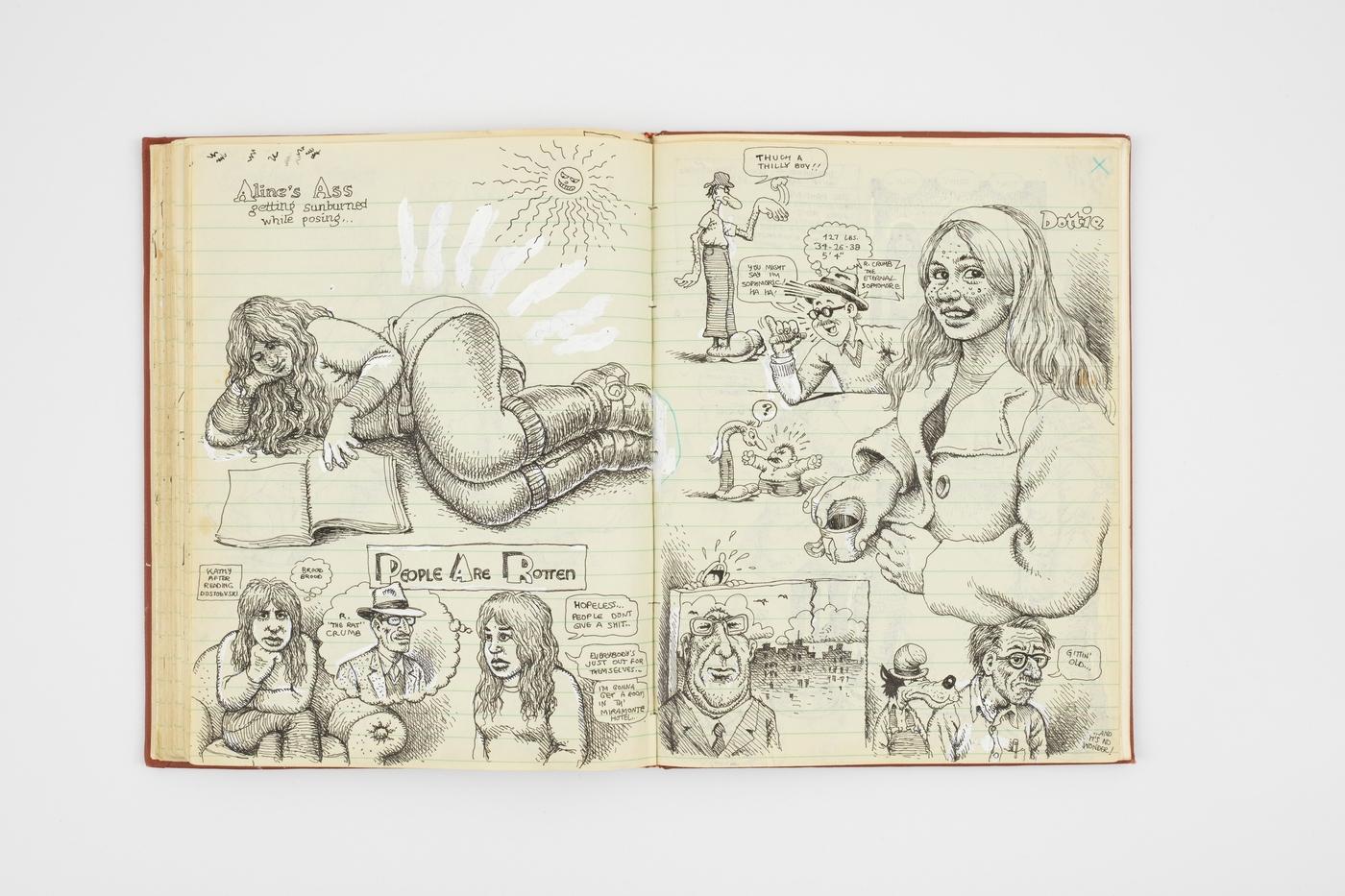 Robert Crumb, Sketchbook, 1971, page de son carnet de croquis.