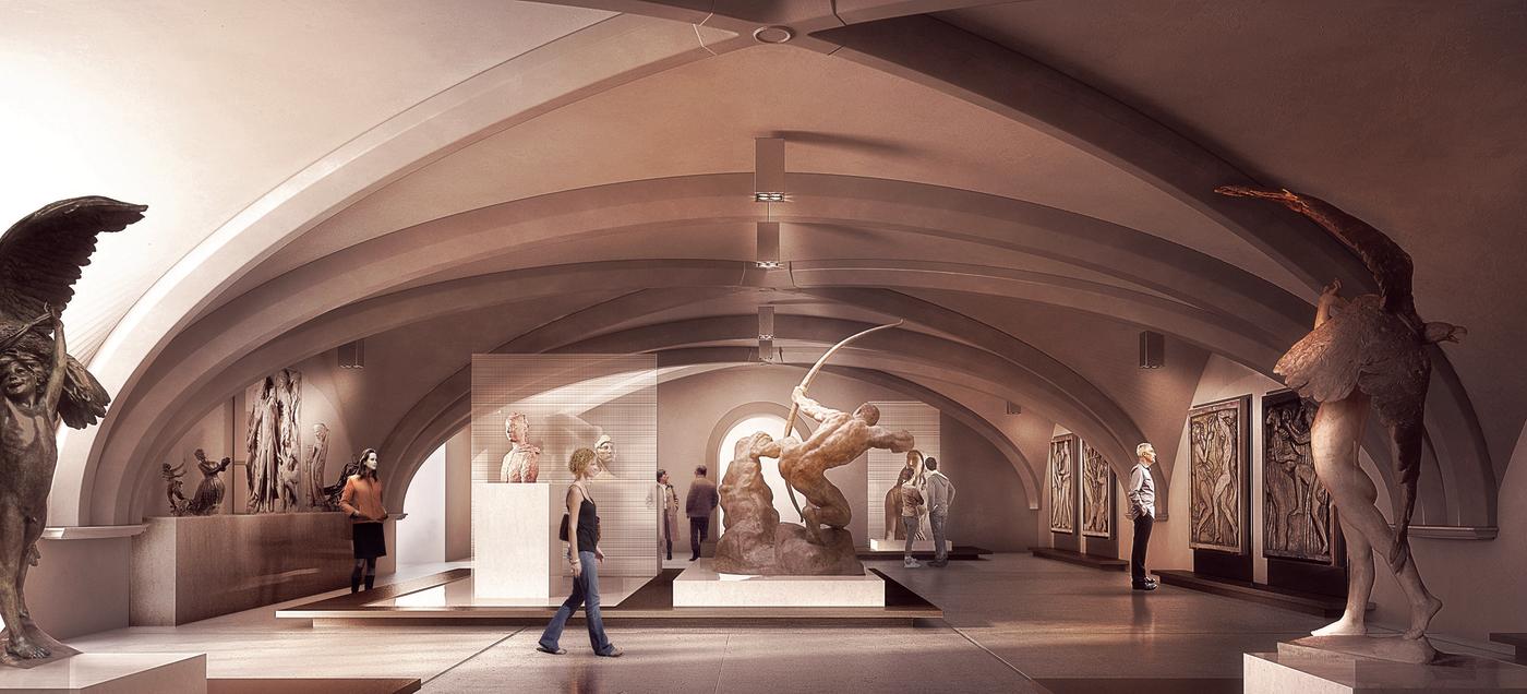 La future salle Bourdelle au premier sous-sol du musée.