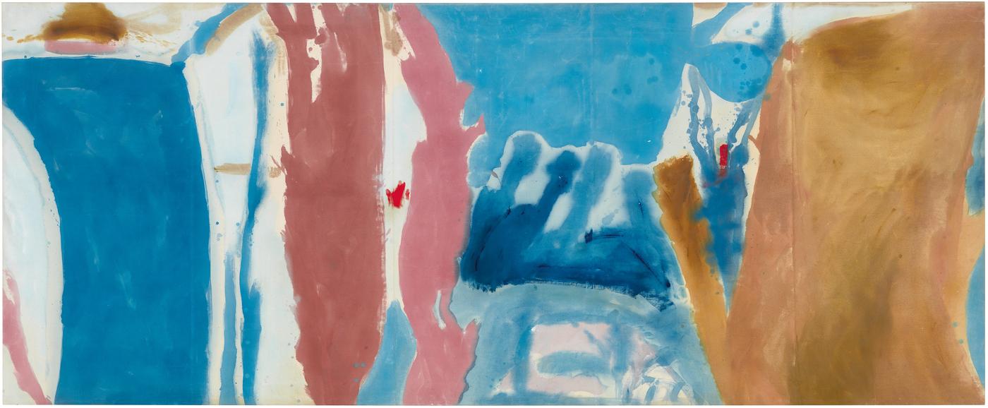 E
Helen Frankenthaler, Open Wall, 1953, huile sur toile non préparée, 136,5 x 332,7 cm.