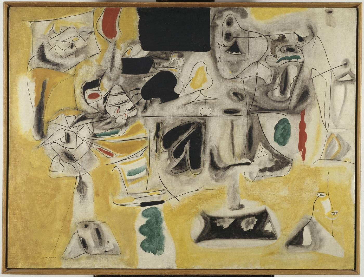 G
Arshile Gorky, Landscape-Table (Table-paysage), 1945, huile sur toile, 92 x 121 cm.