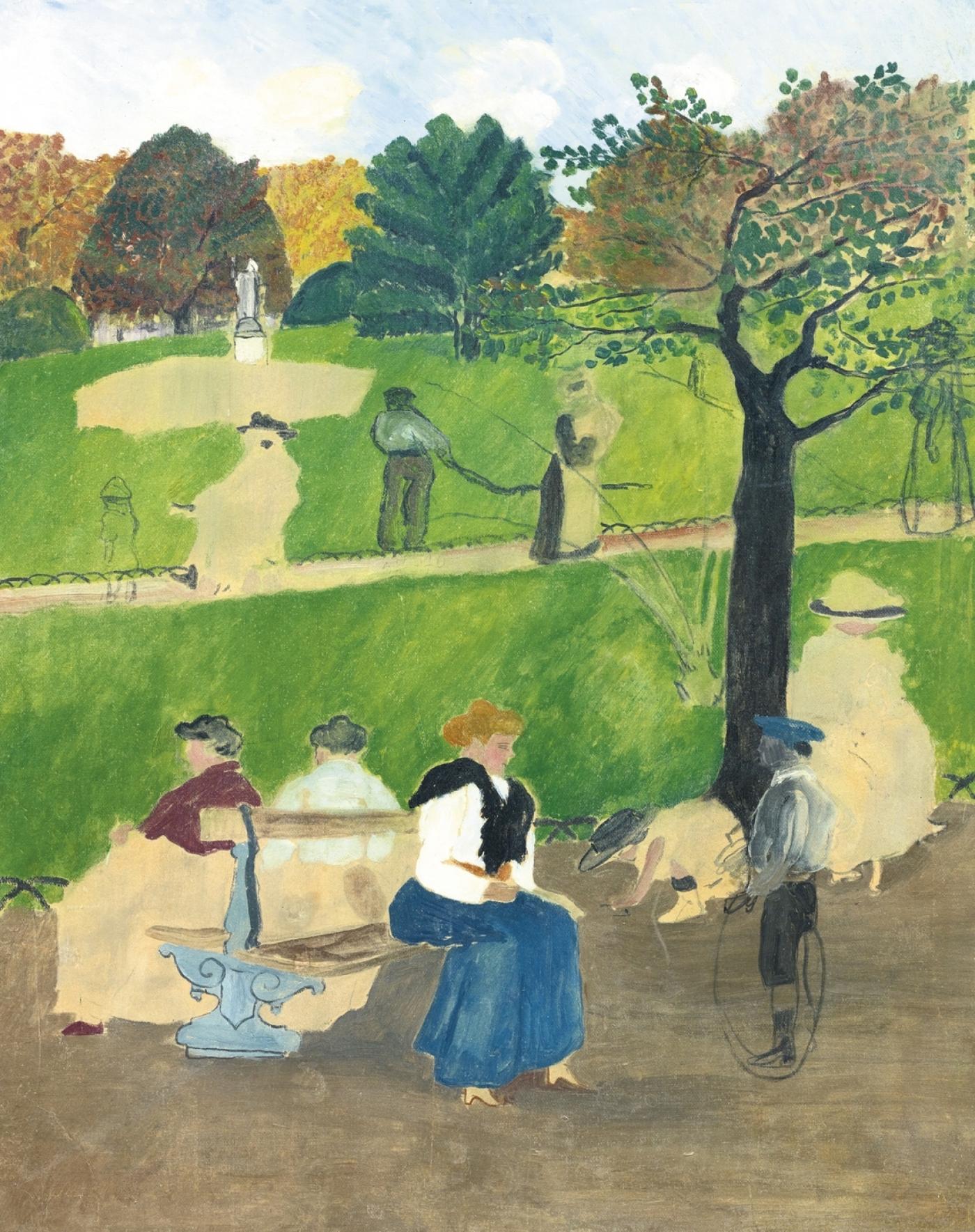 Félix Vallotton, Jardin Public - recto (étude), vendu 3,492,500 Francs suisses par Sotheby's Zurich en 2016.