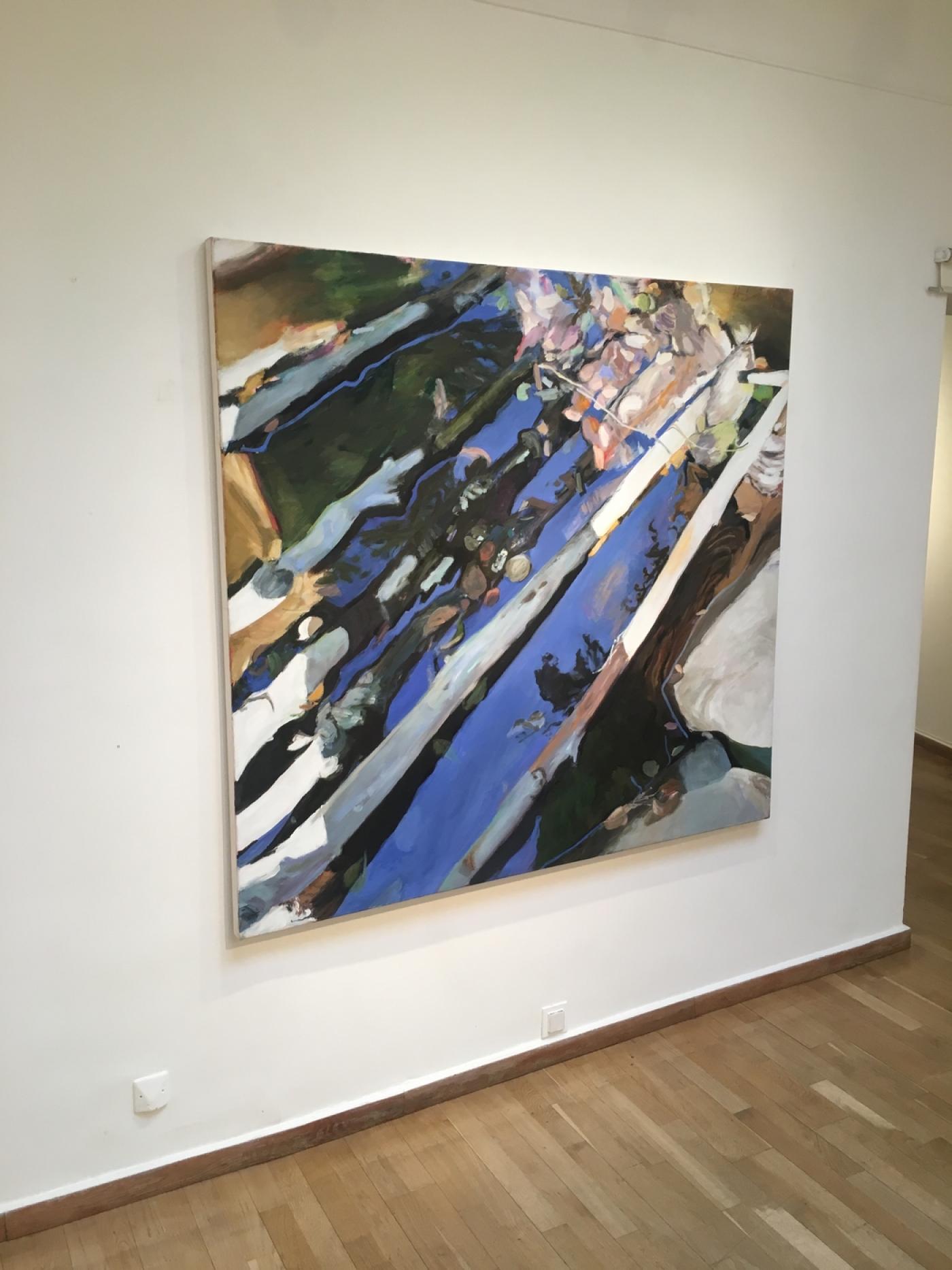 Herta Müller, "Traum nach dem Sommer ", 2015, huile sur toile, 150 x 160 cm.