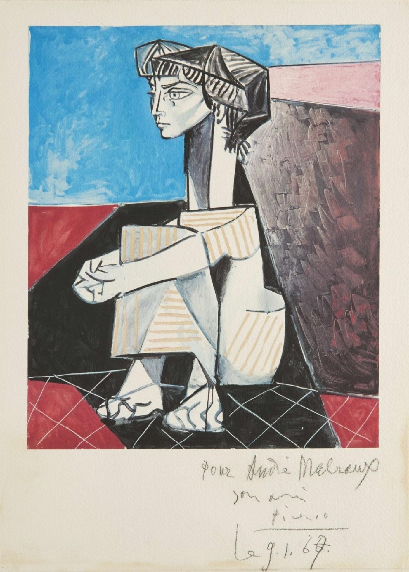 Pablo Picasso, "Portrait de Jacqueline aux mains croisées", 1954.