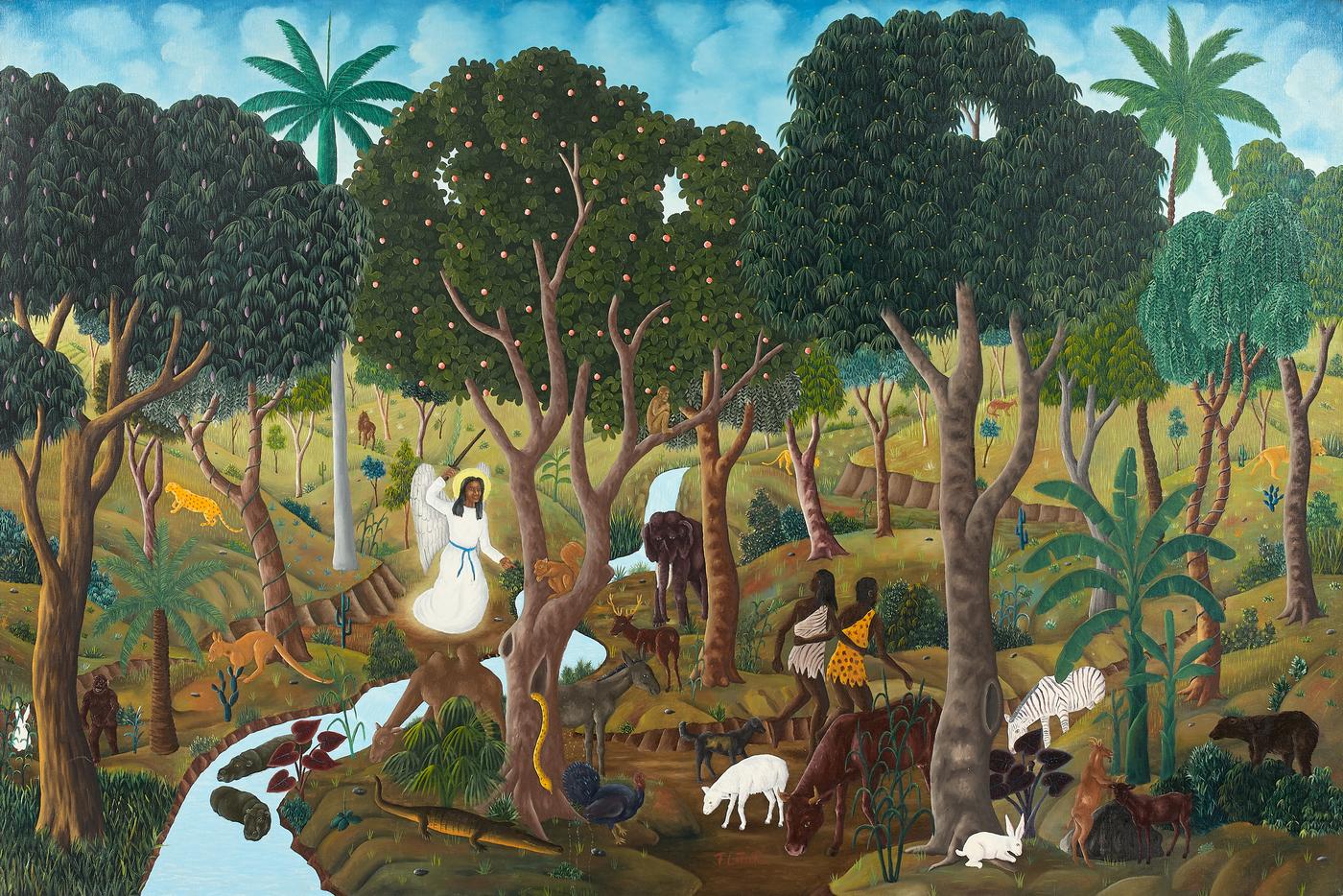 Franklin Latortue, "Adam et Eve chassés du paradis 1975.